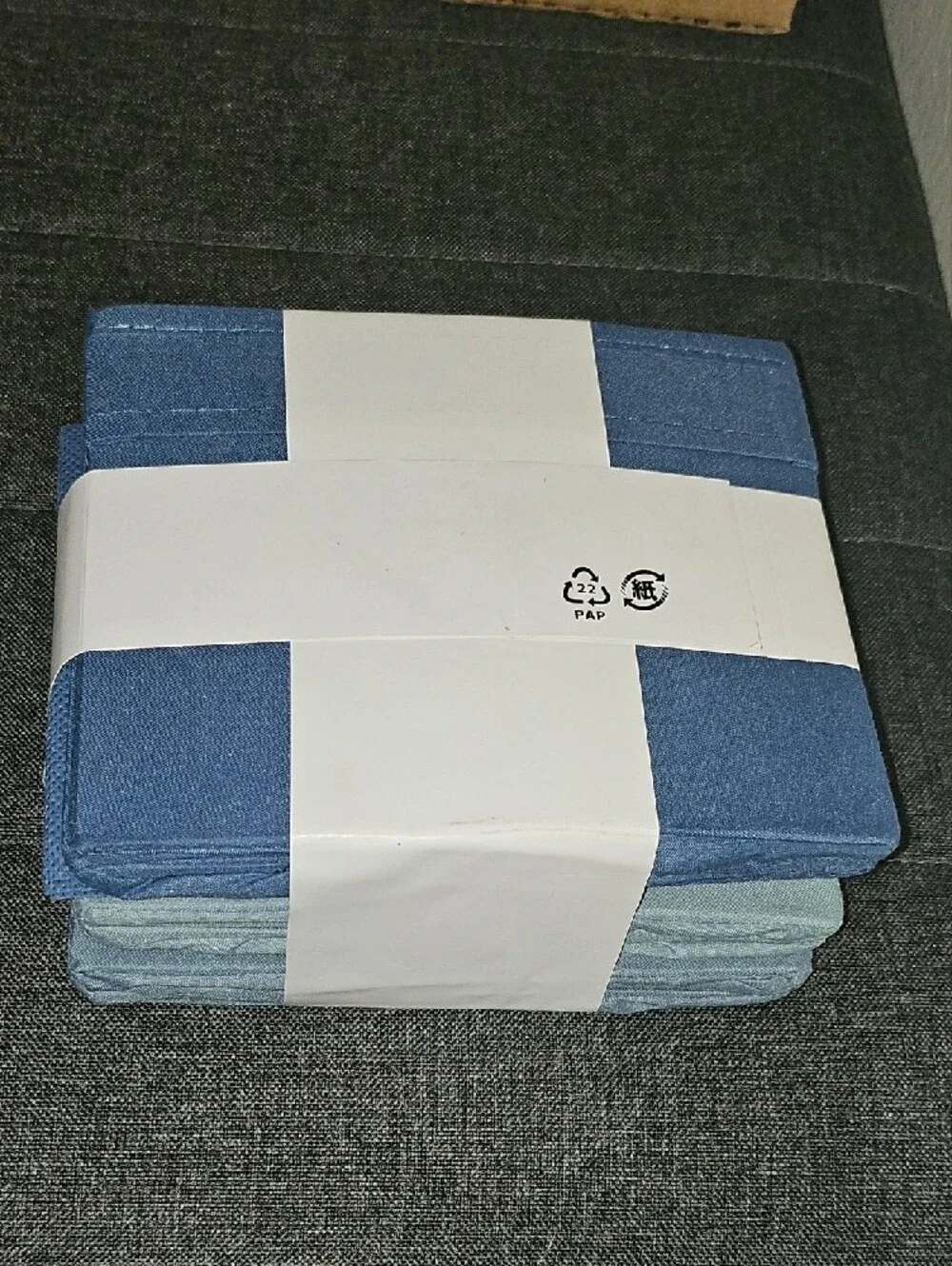 DRÖNA Box, set of 3, blue, 7x9 3/4x6 